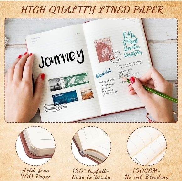 Tree of Life Faux Leather Journal Bamboo Pen Inspirational Bookmark Set Tan Pink - Picture 12 of 12